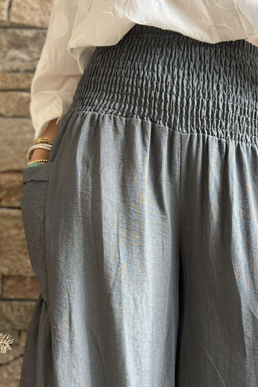 Basso Shirring Sailor Pant Charcoal